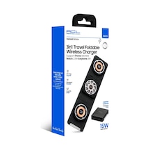 Aw14 3in1, 15 Watt Katlanabilir Wireless Şarj Standı
