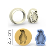 Penguen Kurabiye, Bisküvi, Kolye Ucu, Mühür Kalıp Seti - 2,5 Cm