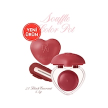 Yoğun Pigmentli Köpük Yapıda Kadife Bitişli Ruj & Allık Souffle Color Pot 25 Black Currant Çok Renkli