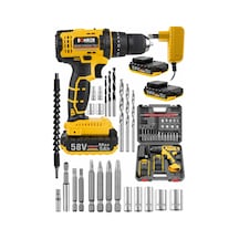 Böhrer Bh5803x Böhr 58v 5 Ah Pro Hummer Orange Çift Akülü Yüksek Torq +24 Vidalama Şarjlı Matkap Set