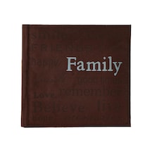 Pioneer Familie Text Design Genäht Velourslederimitat Cover Foto Album, Braun