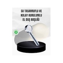 Mey İthalat Kolay Montajlı 3 Modlu Yüksek Basınç Duş Başlığı Gümüş