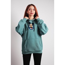 Unisex Oversize Hoodie Mickey Mouse Dragling Mint Green