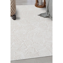 Badelya Home Krem Ekru Pamuk Taban Modern Dama Desen Özel Ölçü Salon Koridor Çocuk Antre Oturma Odası Halı Yolluk A.krem