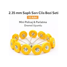 Senbang 2.35 Mm Saplı Sarı Cila Bezi Seti 10 Adet Mini Polisaj Ve Parlatma Keçesi Dremel Uyumlu