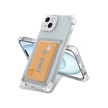 Ardemix Apple iPhone Uyumlu 13 Kılıf Airbag Tasarımlı Şeffaf Kartlıklı G-kart Kapak - Renksiz Renksiz