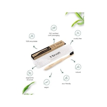 T-brush Bambu Yetişkin Koyu Gri Diş Fırçası Açık Ahşap