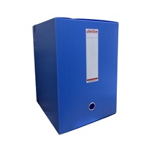 Tr Arşiv Klasörü 29x25x36cm A4 İçin Oluklu Plastik Mavi Lastikli Sırt Etiketli Metal Parmak Halkalı Arşiv Kutusu