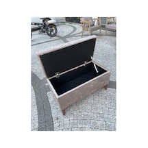 Sansandıklı Ve Pistonlu Puf 80cm X 40cm Krem Krem
