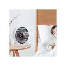 HEPU HP-F02 USB Şarjlı Sessiz Masaüstü Mini Fan – 360° Dönebilen Gövde 3 Kademeli