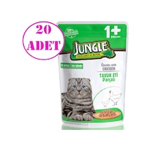 Jungle Tavuklu Jelly Pouch Yetişkin Kedi Yaş Maması 20 x 100 G