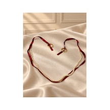 Bordo Nişan Söz Yüzük Kurdelesi ,incili, Gelin Damat Nişan Söz Bride Bordo - 921790363