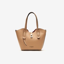 D81 Warm Beige Omuz Çantası Kadın Solen Small Bag Piumelli Milano Bej
