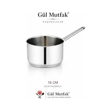 Gül Mutfak Kaçerola Sütlük Ve Sosluk Tabanlı 16 Cm 1400 Ml Paslanmaz Çelik