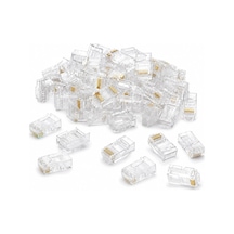 Primex Px-cob8p Rj45 Jack, 100 Lü Paket Utp Ethernet Konnektör, 8p8c Network Lan Kablo Ucu, İnternet Kablosu Sonlandırma Plug, Modem Router Switch Panel Kamera Sistemi Bağlantı Jakı