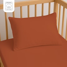 %100 Pamuk Bebek Yastık Kılıfı 35x45 Cm 2 Adet Doğal & Yumuşak Kiremit