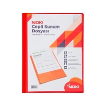 Noki Sunum Dosyası 40 Lı Ön Cepli Kırmızı / 40 Sayfalık, Şeffaf Cepli
