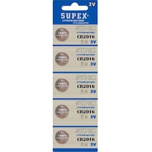Supex Extra Long Battery CR2016 3V Blister Lityum Pil 5'li