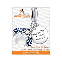 Karanlıkta Parlayan Mavi Kanat Ateşböceği Charm Asafaccessory