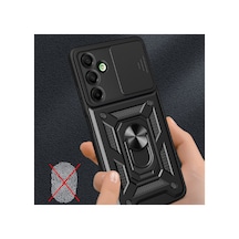 Samsung Galaxy Uyumlu - A56 Kılıf Pars Lens Yüzüklü Silikon - Yeşil