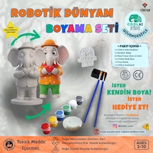 Codlaı Kids Robotik Dünyam 3d Boyama Seti - Çocuklar İçin Eğitici Yaratıcı Oyuncak Boyama Kiti - Aşık Fil