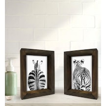 Bk Gift Banyo Dekoratif 2'Li Doğal Masif Ahşap Çerçeve 15X20Cm-22
