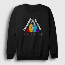 Presmono Unisex Evolve Imagine Dragons Sweatshirt Siyah