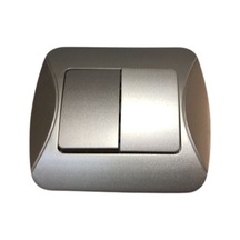 Dmr Riva Silver Gümüş-Gri Komütatör Çiftli Anahtar