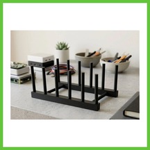 Bezos 3d Baskı Tabak Standı Şık Tabak Düzenleyici Dikey Tabak Rafı Çıkarılabilir Yuvalı Mutfak Standı - Siyah Dmc