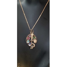 Vog Fırça ve Boya Paleti Kolye 1 Mineli Roze Renk 925 Ayar Gümüş Kolye Sarı,roze Renk Seçeneği Rose