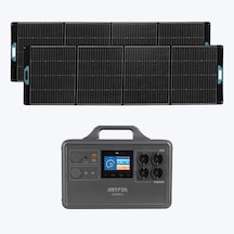 Antfea S2200 Pro Taşınabilir Güç Kaynağı + 2 Adet 300w Taşınabilir Güneş Paneli 2.4 Kw / 2.2 Kwh / 600 W