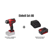 Einhell Set-80 Einhell Te-ha 18 Li Akülü Sıcak Hava Tabancası+einhell 18v 4,0 Ah Pxc Starter Kit, Akü & Şarj Cihazı