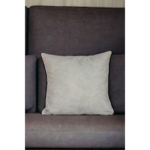 Asdiva 43x43 Cm Açık Gri Kırlent Kılıfı Dekoratif Kadifemsi Etnik Inta-701 Çok Renkli