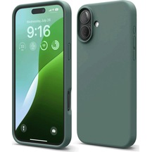 Apple Uyumlu iPhone 16 Plus Kılıf Nano İçi Kadife Silikon Koyu Yeşil/