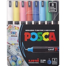 Uni Posca PC-1MR 0.7 Su Bazlı Boyama Markörü Seti 8 RENK ANA RENK