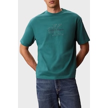 Calvin Klein % 100 Pamuk Relaxed Fit Logolu T Shirt Lv04rg814g8zu Erkek T Shirt Lv04rg814g 8zu Petrol