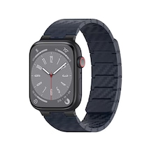 Movenchy Apple Watch 45mm Carbon Steel Kordon - Lacivert