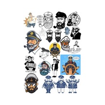Gemi Kaptanı Sticker Set 20 Parça Telefon, Tablet, Defter, Laptop Sticker