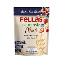 Fellas Glutensiz Müsli 270 G Kırmızı Meyveli - Yüksek Lifli Vegan Kahvaltılık 8'li Avantaj Pake Tarı