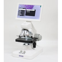 ECE Opto-Edu Dijital Mikroskop Seti Biyoloji Mikroskobu 4x 10x 40x 100x Nesnel Mercek 7" IPS LCD Ekranlı Şarjlı 55x~2750x Büyütme Wi-Fi Bağlantılı