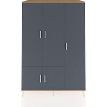 Kronos Dolap 7 Raflı 5 Kapaklı Tek Askılı 132x59x195 Çam-antrasit/antrasit Antrasıt/antrasıt