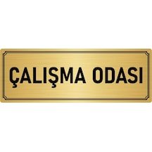 Metal Yönlendirme Levhası, Departman Kapı İsimliği Çalışma Odası 10x20 cm Altın Renk