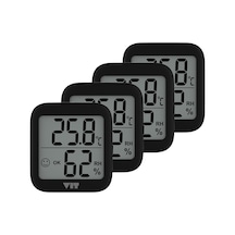 Vıt 4'lü İç Mekan Dijital Isı Ve Nem Ölçer Siyah Termometre Bvt17-03 Thermometer
