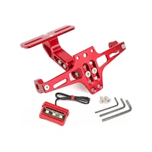 Motosiklet Katlanır Plakalık Cnc Metal -ledli- Sinyal Bağlantılı Kırmızı