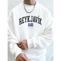 Startmore Tarzsokak Reykjavik İzlanda Mektup Ve Bayrak Baskılar Kapüşonlular Erkek Sokak Modası Giysileri Temel Y Beyaz