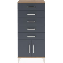 Arges Dolap 5 Raflı 2 Kapaklı 60x30x134 Çam-antrasit Çam