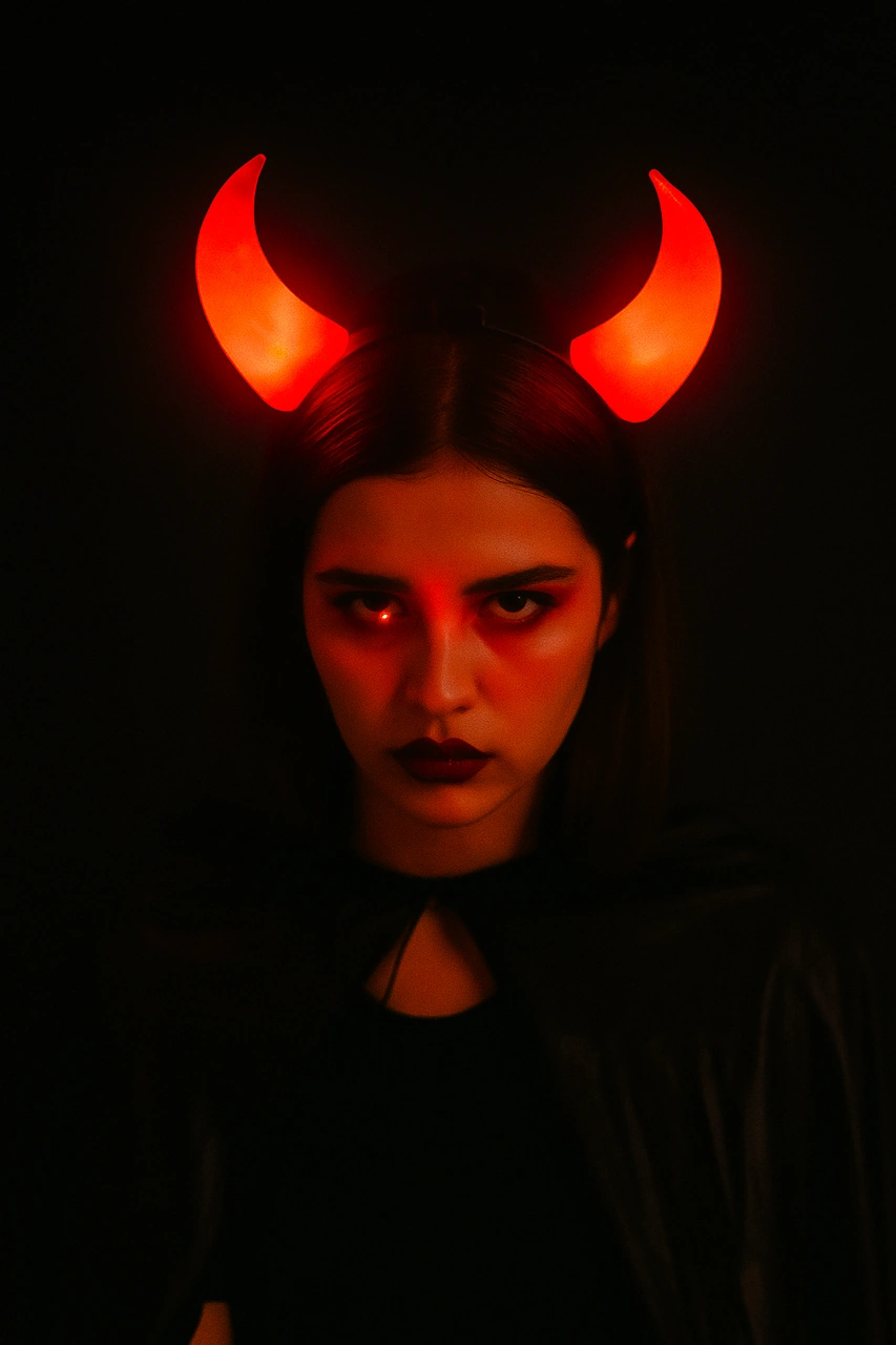 Halloween Taç Şeytan Işıklı Büyük Boynuzlu Diğer