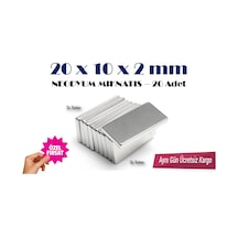 Neodyum Mıknatıs Neodyum Magnet 20X10X2 Mm 20Adet