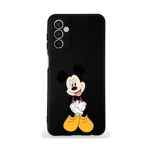 Samsung Galaxy M13 Uyumlu Lansman Kılıf Altı Kapalı Içi Kadife Mickey Mouse-a Tasarımlı Kapak Çok Renkli
