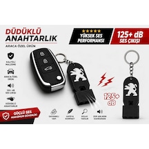 Düdüklü Peugeot Anahtarlık , Peugeot Logolu Islık Çalan Araç Anahtarlık - Hediyelik Peugeot Araba An